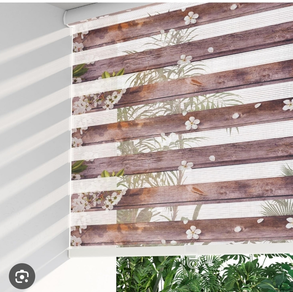 Cordless Zebra Roller Blinds Floral 31"x77"